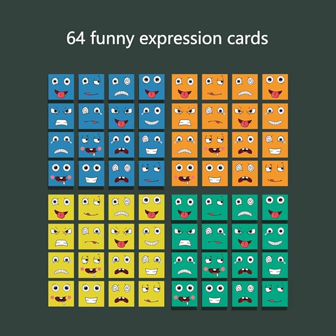 Clever Cubes Challenge (64 Funny Expression Cards)