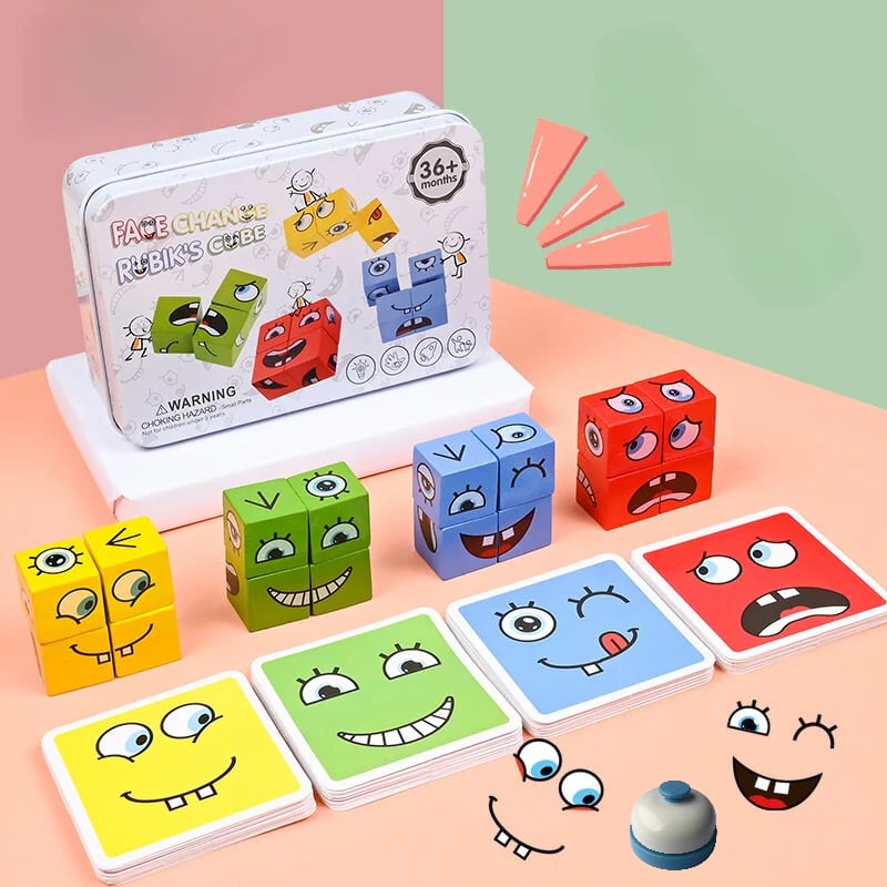 Clever Cubes Challenge (64 Funny Expression Cards)