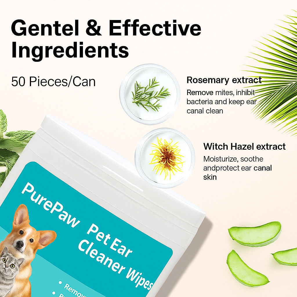 PurePaw™ Ear Wipes (50 Wipes/Container)