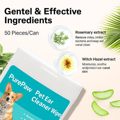 PurePaw™ Ear Wipes (50 Wipes/Container)