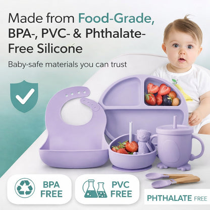 SafeScoop™ Silicone Baby Feeding Set (8-Pcs)